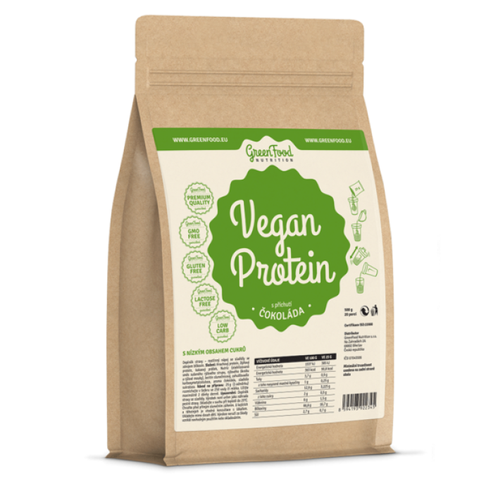 GreenFood Vegan protein 750 g čokoláda