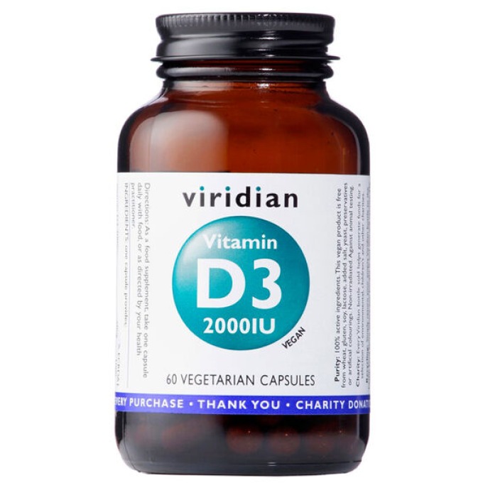 Viridian Vitamin D3 2000IU 60 kapslí