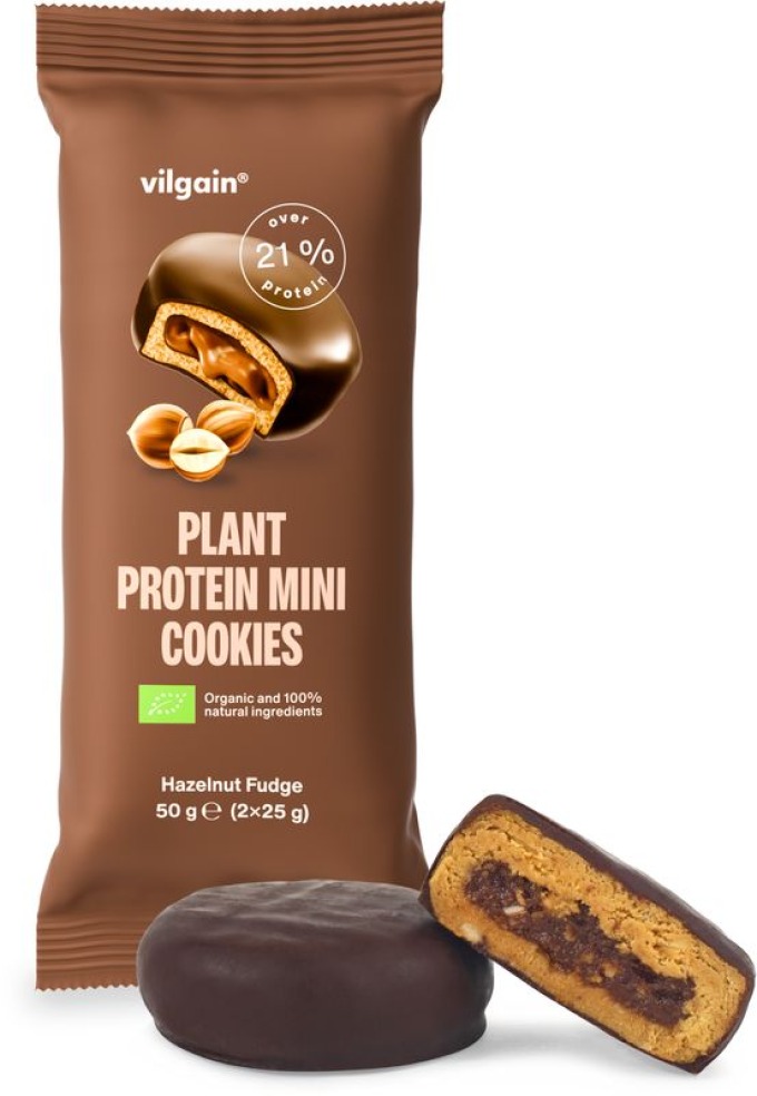 Vilgain Plant Protein Mini Cookies BIO Lískooříškový fondán 50 g (2 x 25 g)