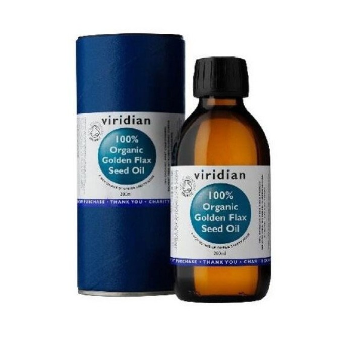 Viridian 100% Organic Golden Flax Seed Oil 200ml