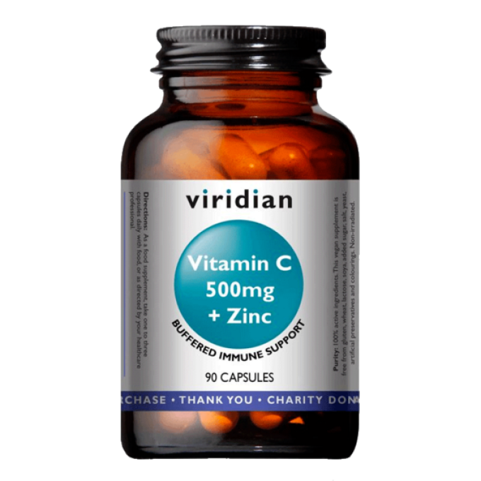 Viridian Vitamin C 500mg + Zinc 90 kapslí