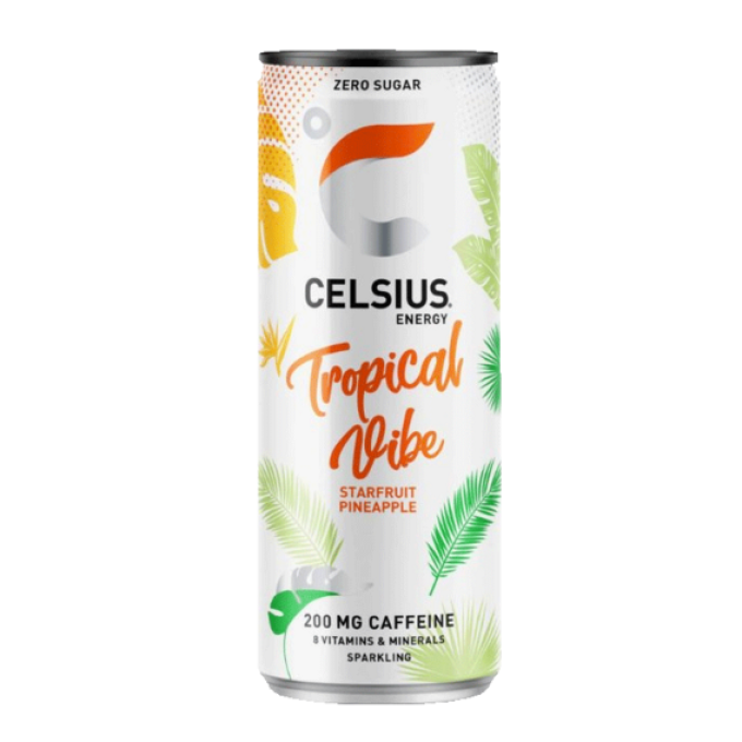 Celsius energetický nápoj 355ml červený pomeranč