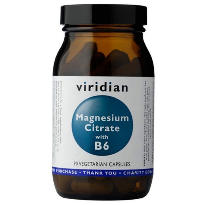 Viridian Magnesium Citrate with Vitamin B6 90 kapslí