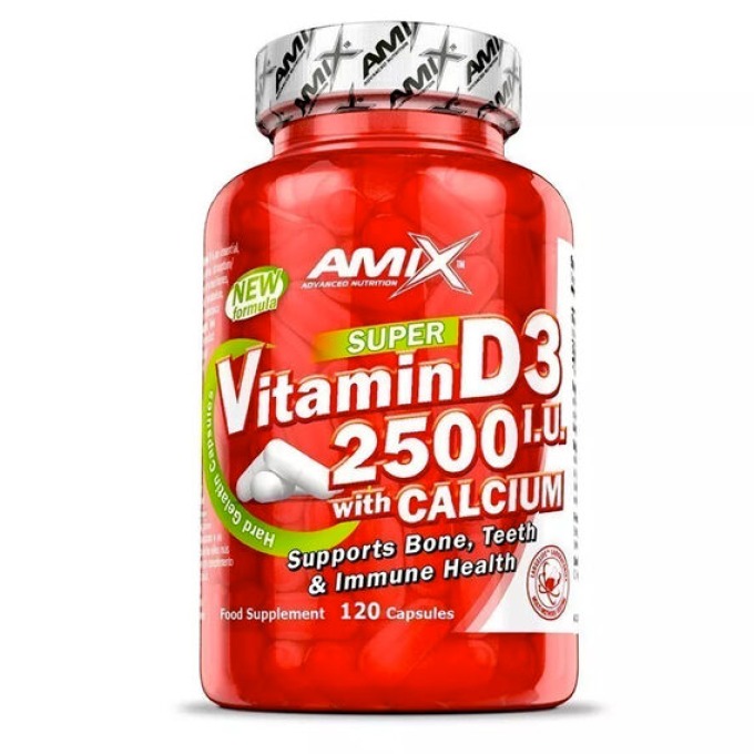 Amix Vitamin D3 2500 I.U. s vápníkem 120 kapslí