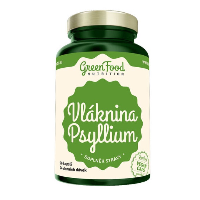 GreenFood Vláknina Psyllium 96 kapslí