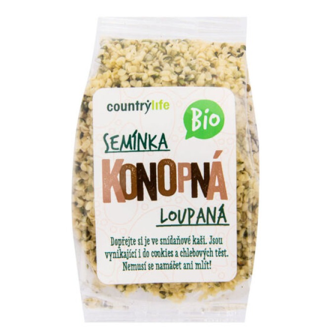 Country Life Konopná semínka loupaná BIO 100 g bez příchutě