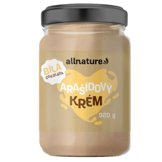 Allnature Arašídový krém s čokoládou 220 g bílá čokoláda