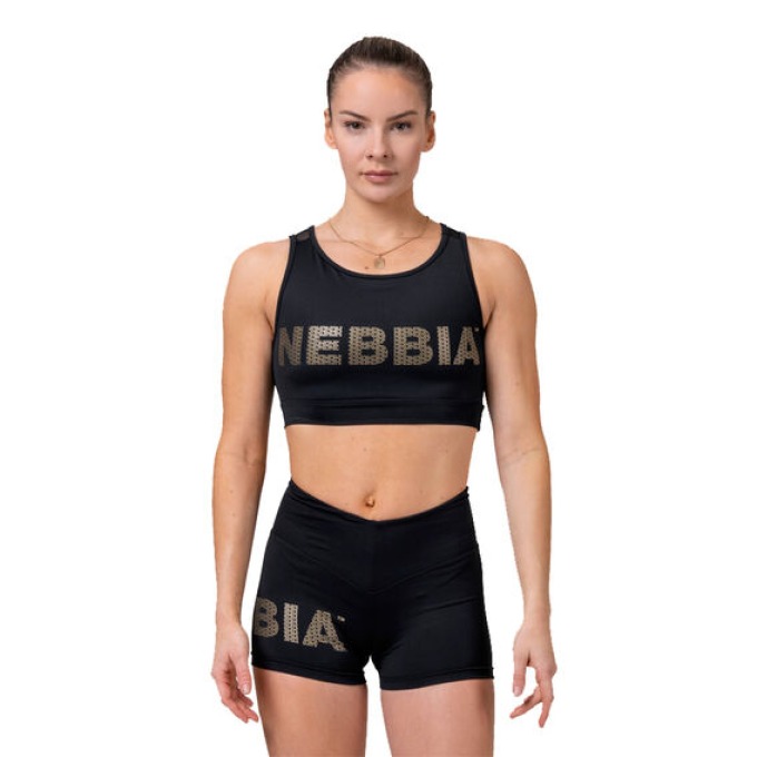 Nebbia Intense Mini Top GOLD Mesh 830 M  Černá