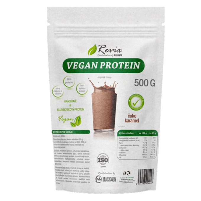 Revix Vegan protein 500 g čokoláda, karamel