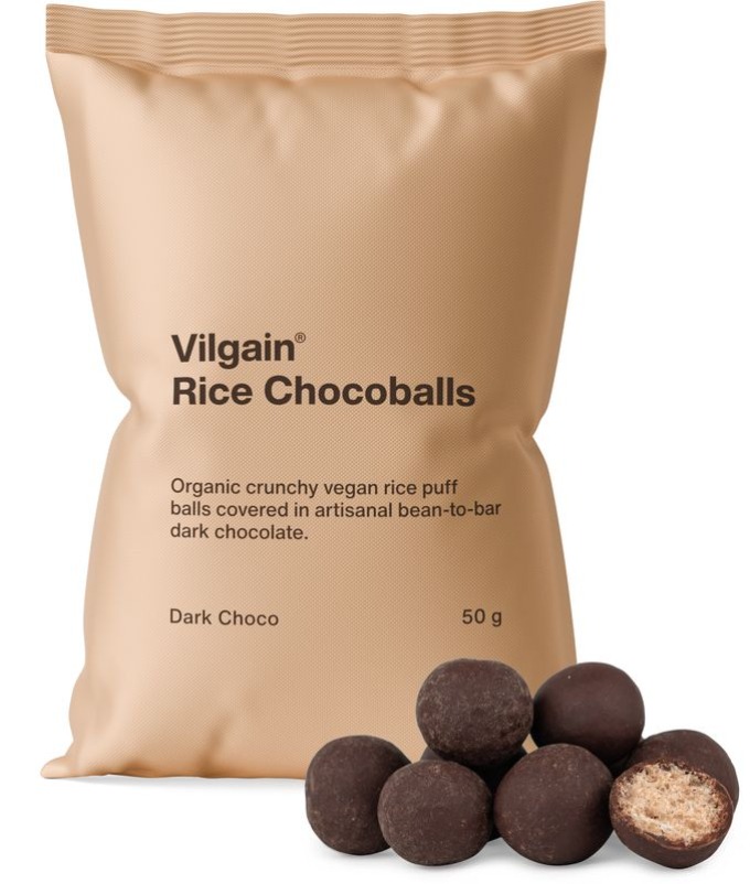 Vilgain Rice Chocoballs BIO hořká čokoláda 50 g