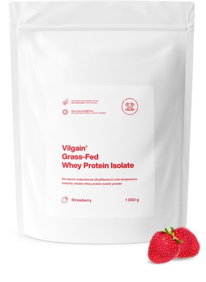 Vilgain Grass-Fed Whey Protein Isolate jahoda 1000 g