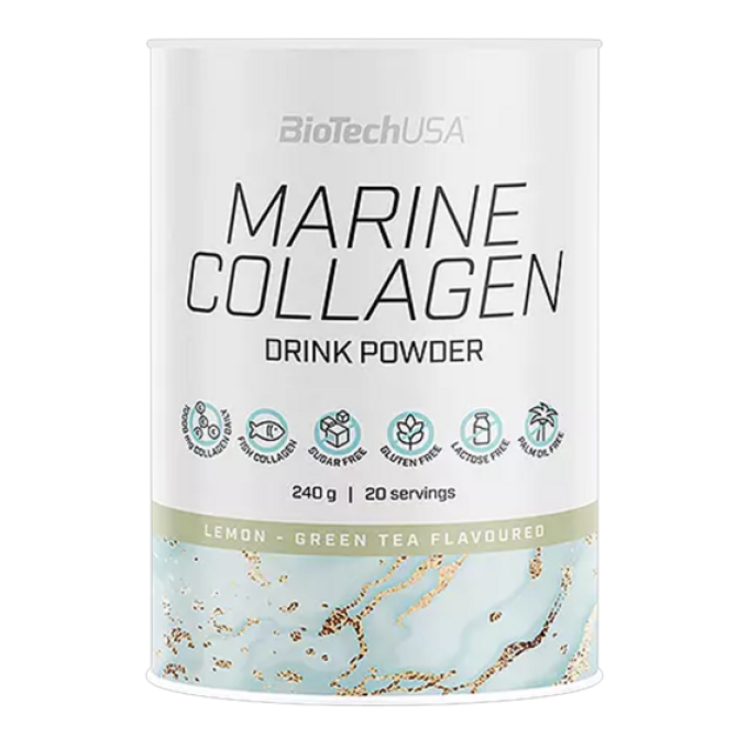 BiotechUSA Marine Collagen 240 g citron, zelený čaj