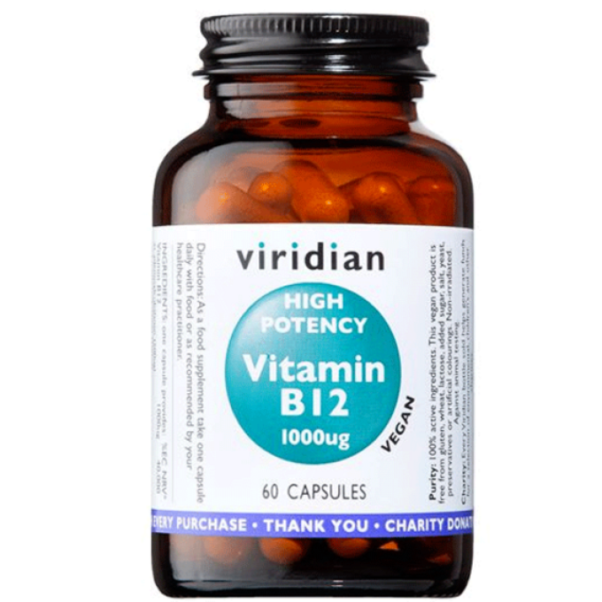 Viridian High Potency Vitamin B12 1000ug 60 kapslí