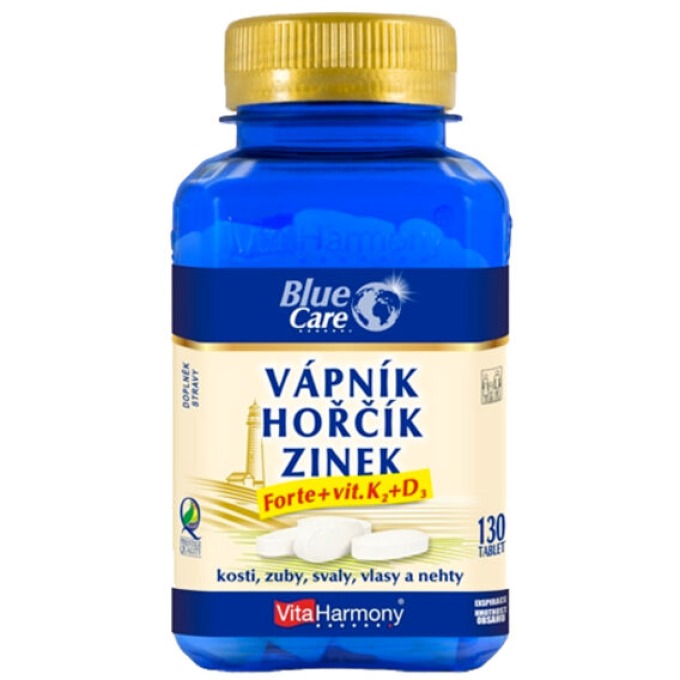 VitaHarmony Vápník Hořčík Zinek Forte + vit. D3 + K2 130 tablet