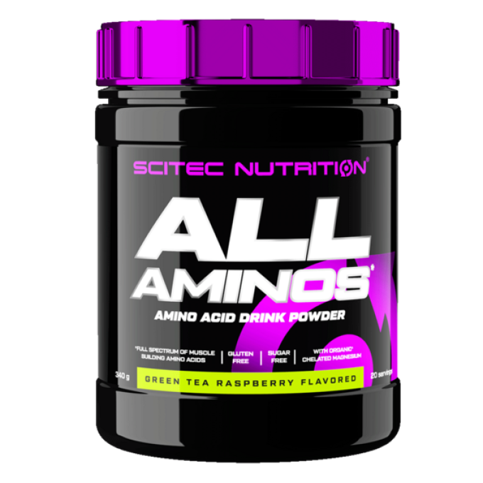 Scitec All Aminos 340 g malina, zelené jablko