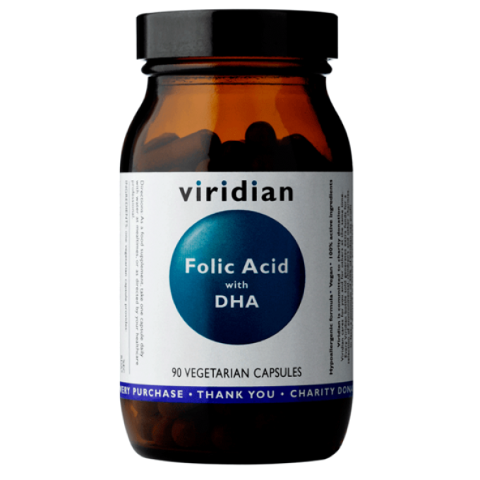 Viridian Folic Acid with DHA 90 kapslí