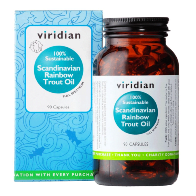 Viridian Scandinavian Rainbow Trout Oil 90 kapslí