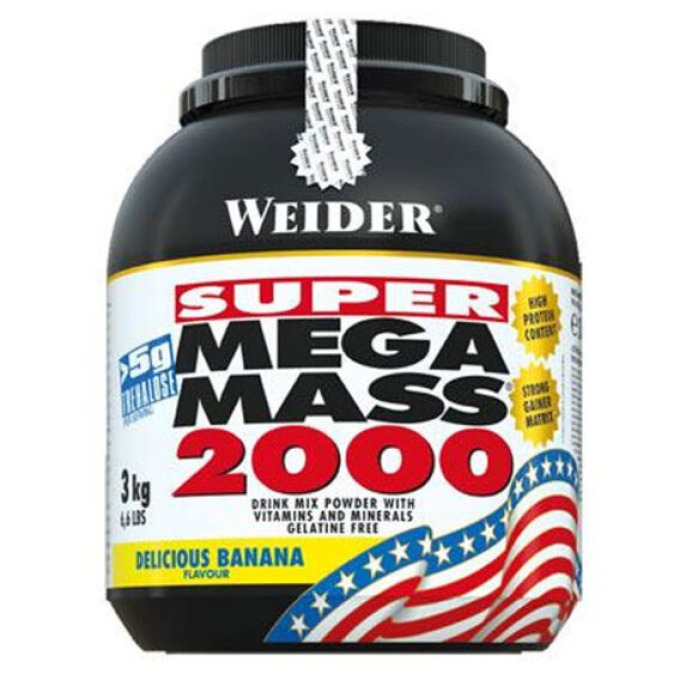 Weider Super Mega Mass 2000 3000 g jahoda