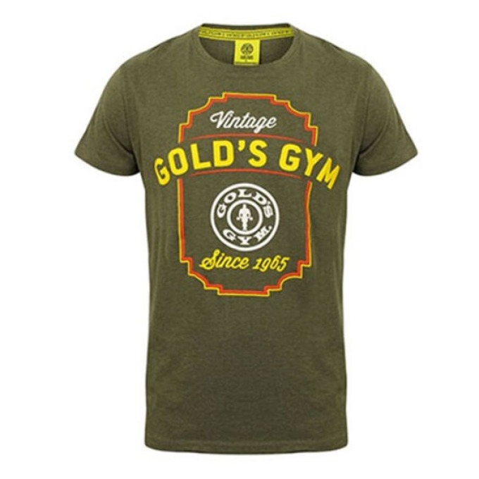 Golds Gym Pánské tričko Vintage M  Zelená