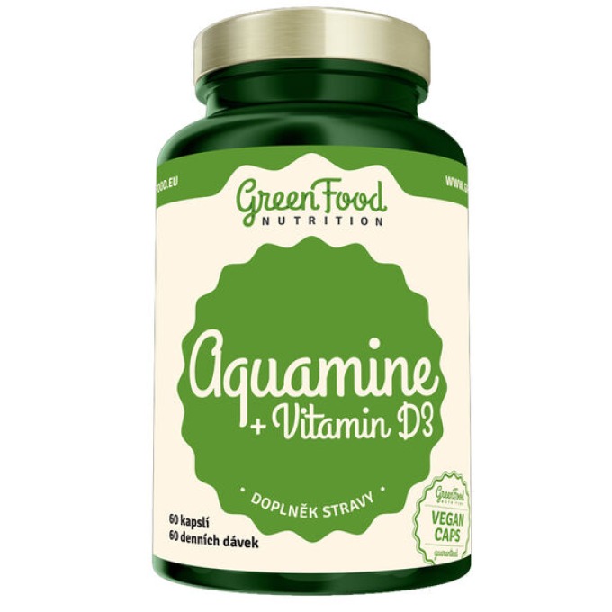 GreenFood Aquamin + Vitamín D3 60 kapslí