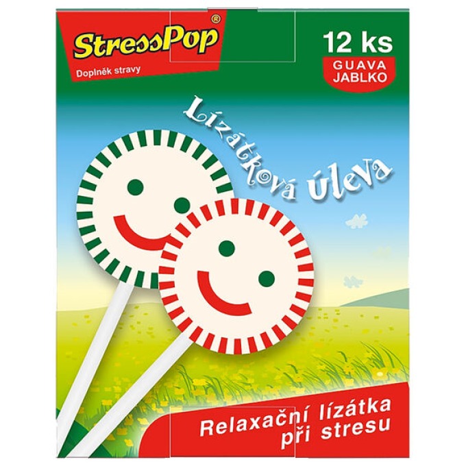 VitaHarmony StressPop 12 Lízátek guava, jablko