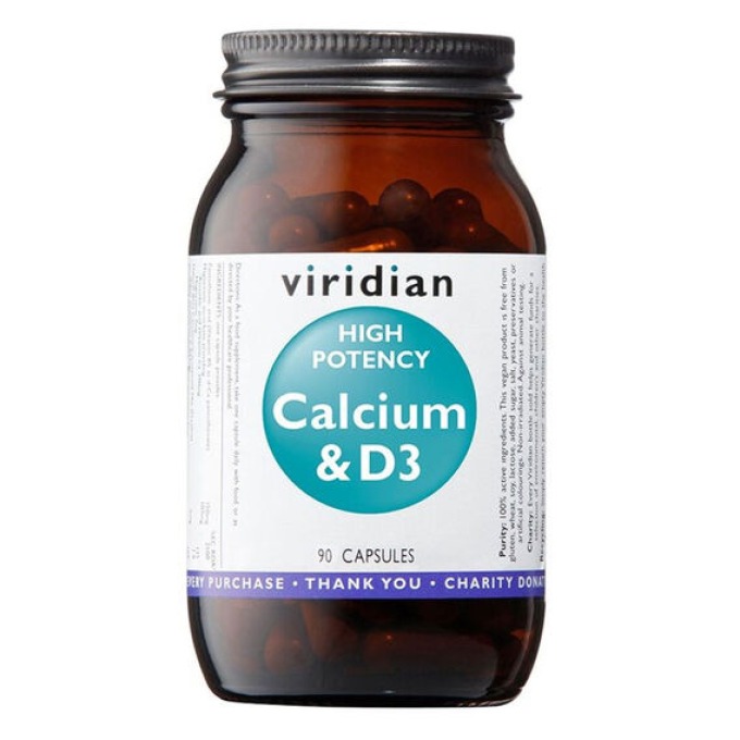 Viridian High Potency Calcium & D3 90 kapslí