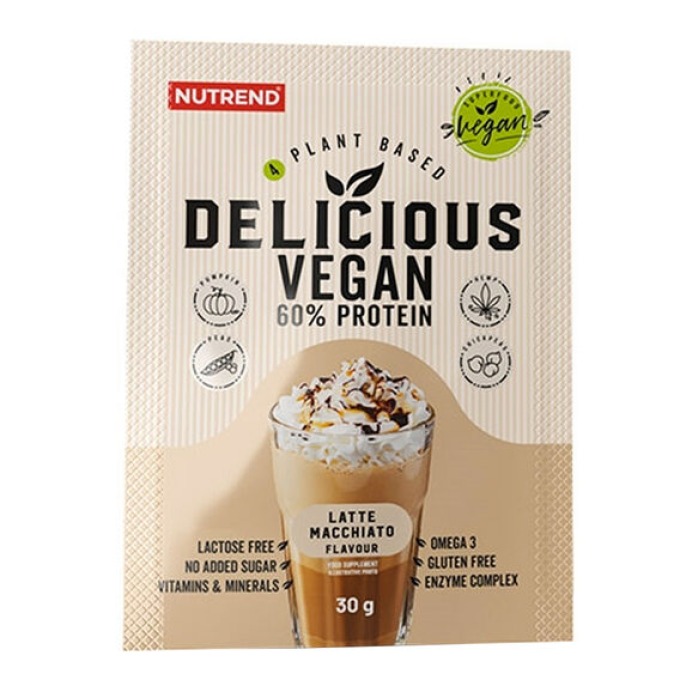 Nutrend Delicious Vegan protein 30 g čokoláda, lískový oříšek