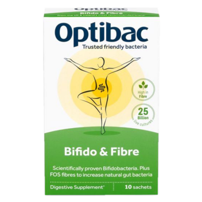 Optibac Bifido & Fibre 10 x 6 g bez příchutě