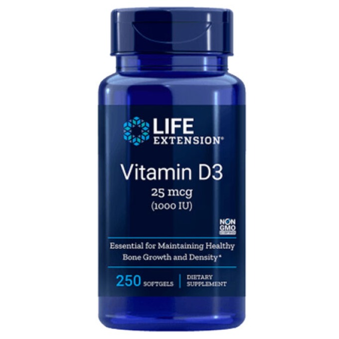 Life Extension Vitamin D3 25mcg (1000 IU) 250 Tobolek