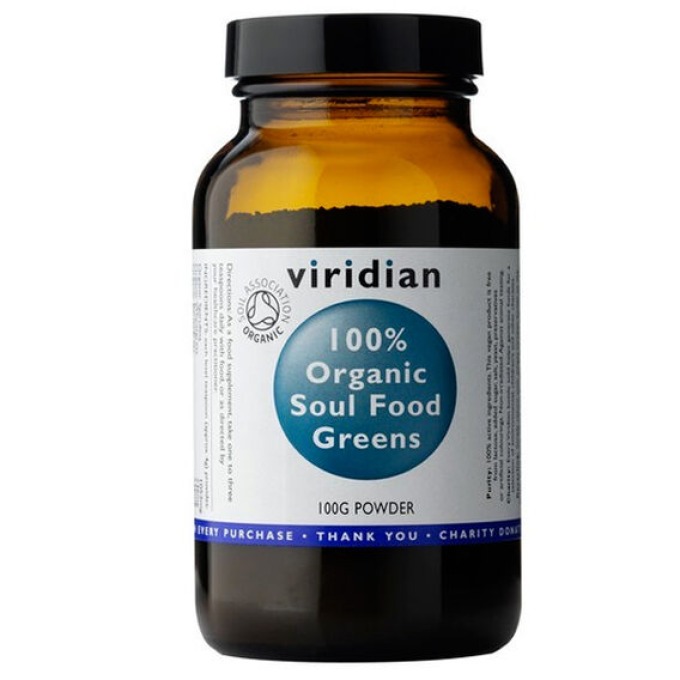 Viridian 100% Organic Soul Food Greens prášek 100 g bez příchutě