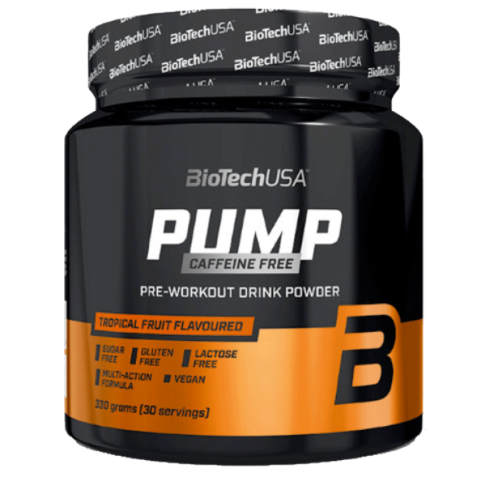 BiotechUSA Pump Caffeine Free 330 g tropické ovoce