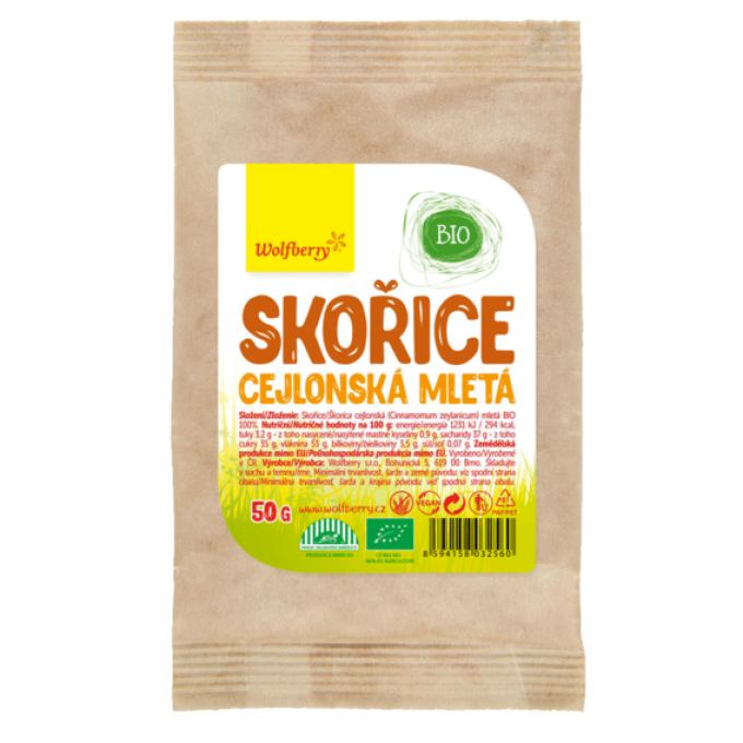 Wolfberry Skořice cejlonská mletá BIO 50 g