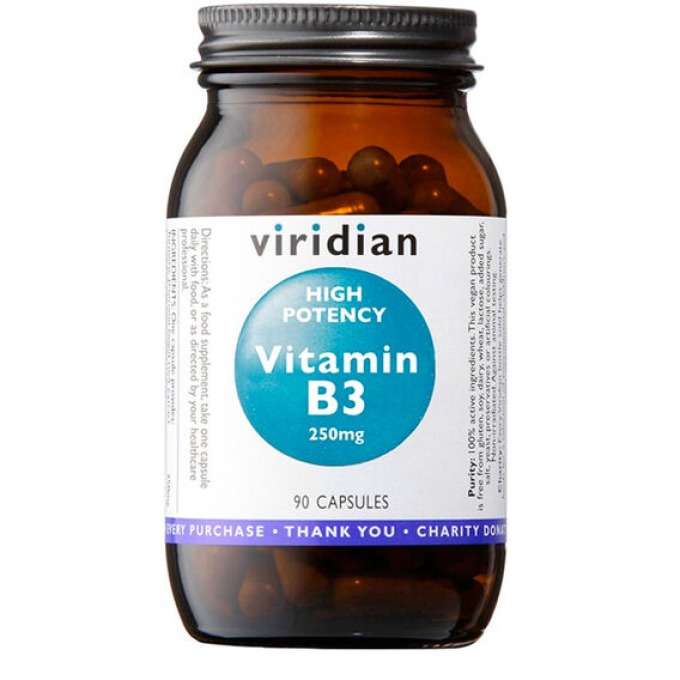 Viridian High Potency Vitamin B3 90 kapslí