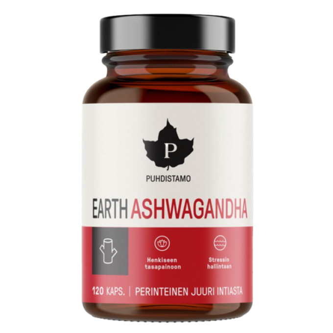 Puhdistamo Earth Ashwagandha BIO 120 kapslí