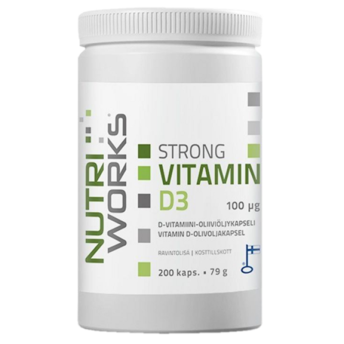 NutriWorks Strong Vitamin D3 2000iu 200 kapslí