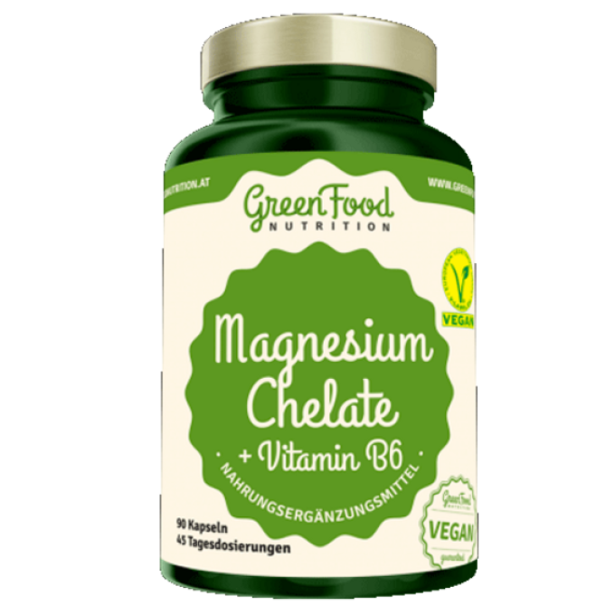 GreenFood Magnesium Chelát + Vitamin B6 90 kapslí