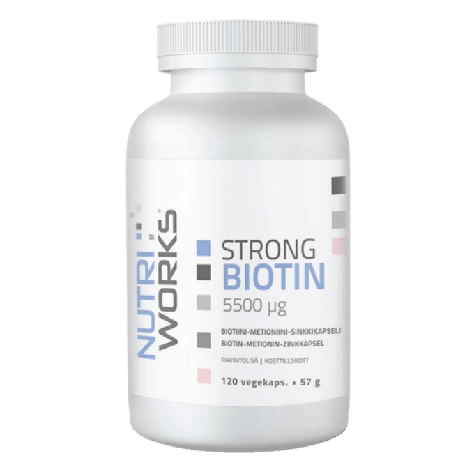 NutriWorks Strong Biotin 5500µg 120 kapslí