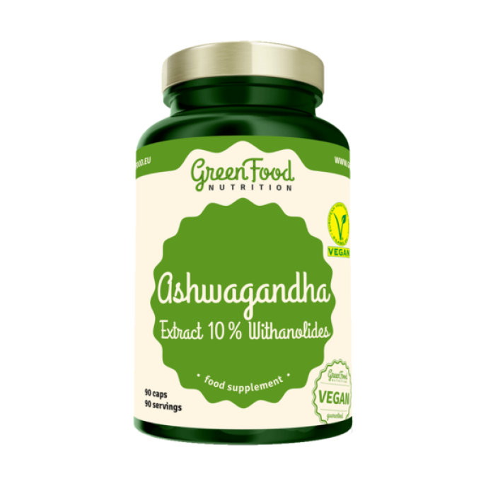 GreenFood Ashwagandha Extract 10% Withanolides 90 kapslí