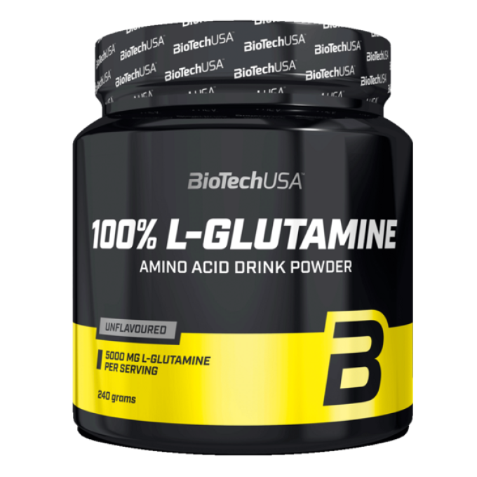 BiotechUSA 100% Glutamine 240 g bez příchutě