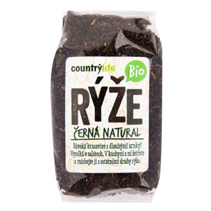 Country Life Rýže černá natural BIO 500 g bez příchutě