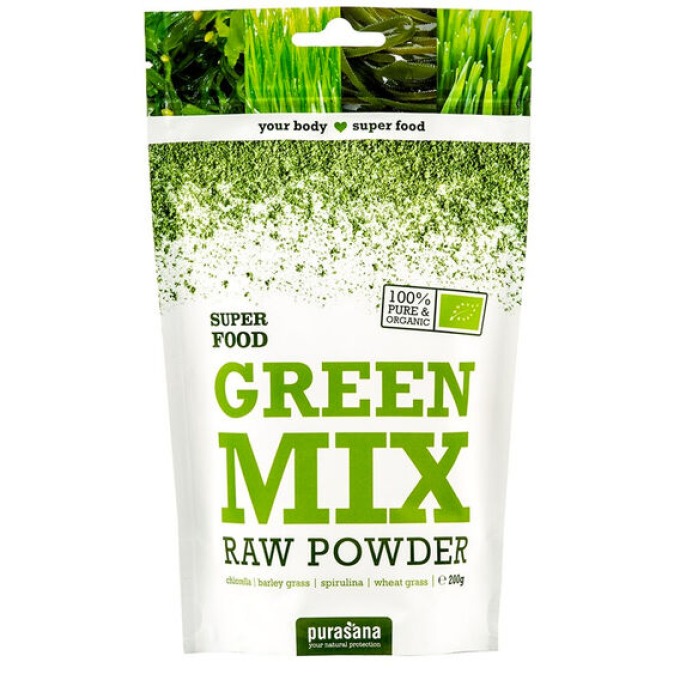 Purasana Green Mix Powder BIO 200 g bez příchutě