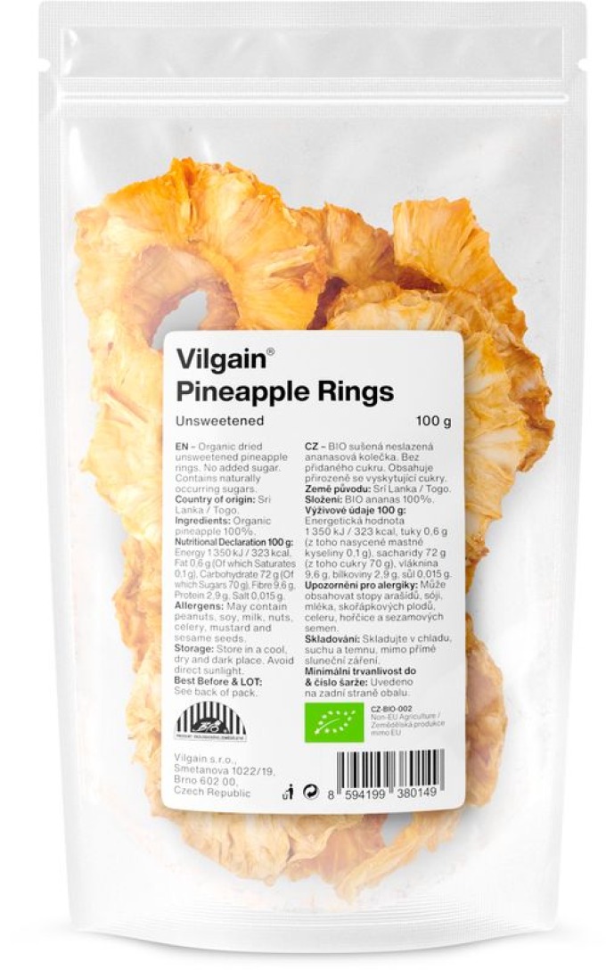 Vilgain Ananas sušený BIO 100 g