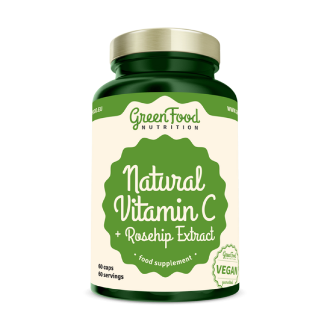 GreenFood Natural Vitamin C + Extrakt ze šípků 60 kapslí