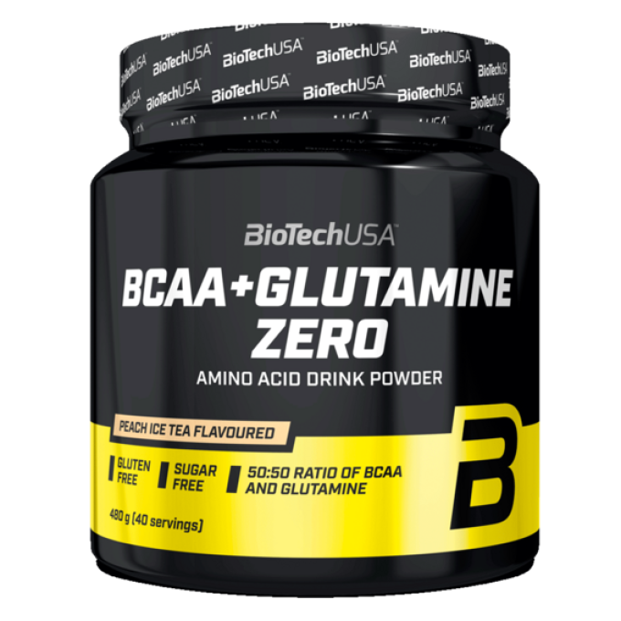 BiotechUSA BCAA + Glutamine Zero 480 g broskvový ledový čaj