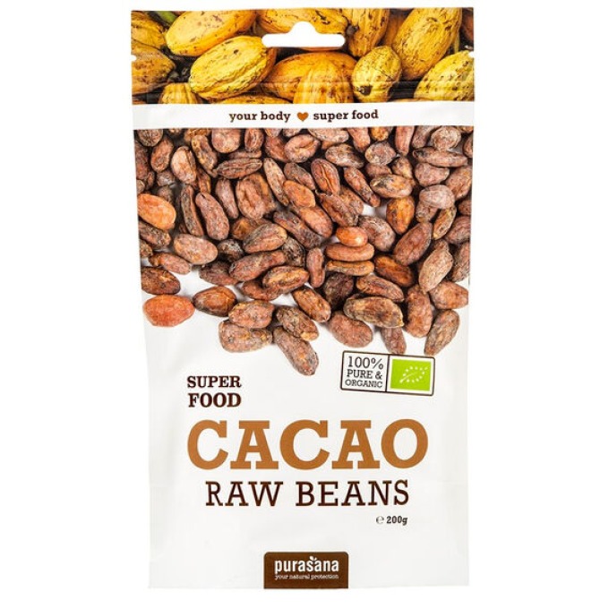 Purasana Cacao Beans BIO 200 g bez příchutě