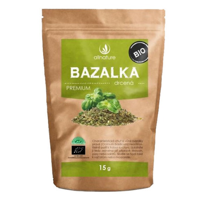 Allnature Bazalka drcená BIO 15 g bez příchutě