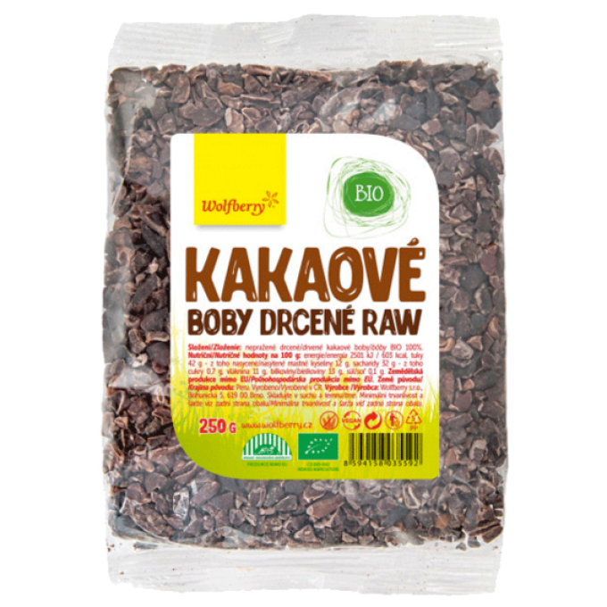 Wolfberry Kakaové boby drcené BIO 250 g