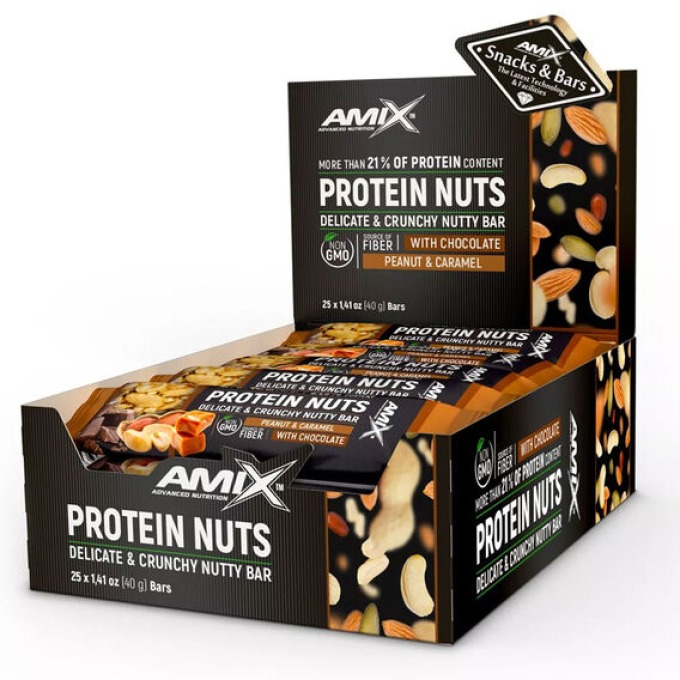 Amix Protein Nuts Bar 40 g arašídy, karamel