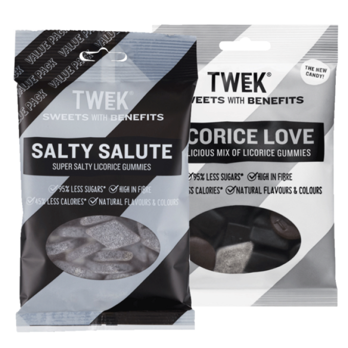 Twek lékořicové želatinové bonbóny 110 g salty salute