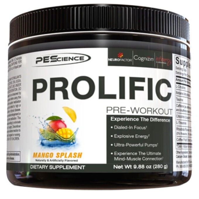 PEScience Prolific Pre-workout 280 g tropické ovoce